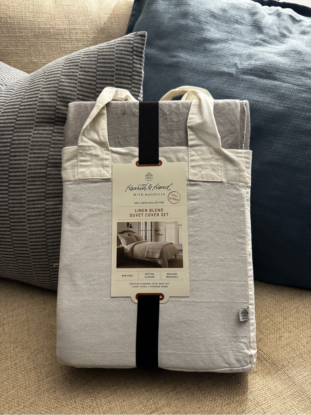 Hearth & Hand Cream Linen-Blend Duvet Cover Set (NWT)
